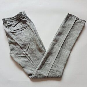 NEW Germano Italian 100% Linen Grey Pants Size IT 48
